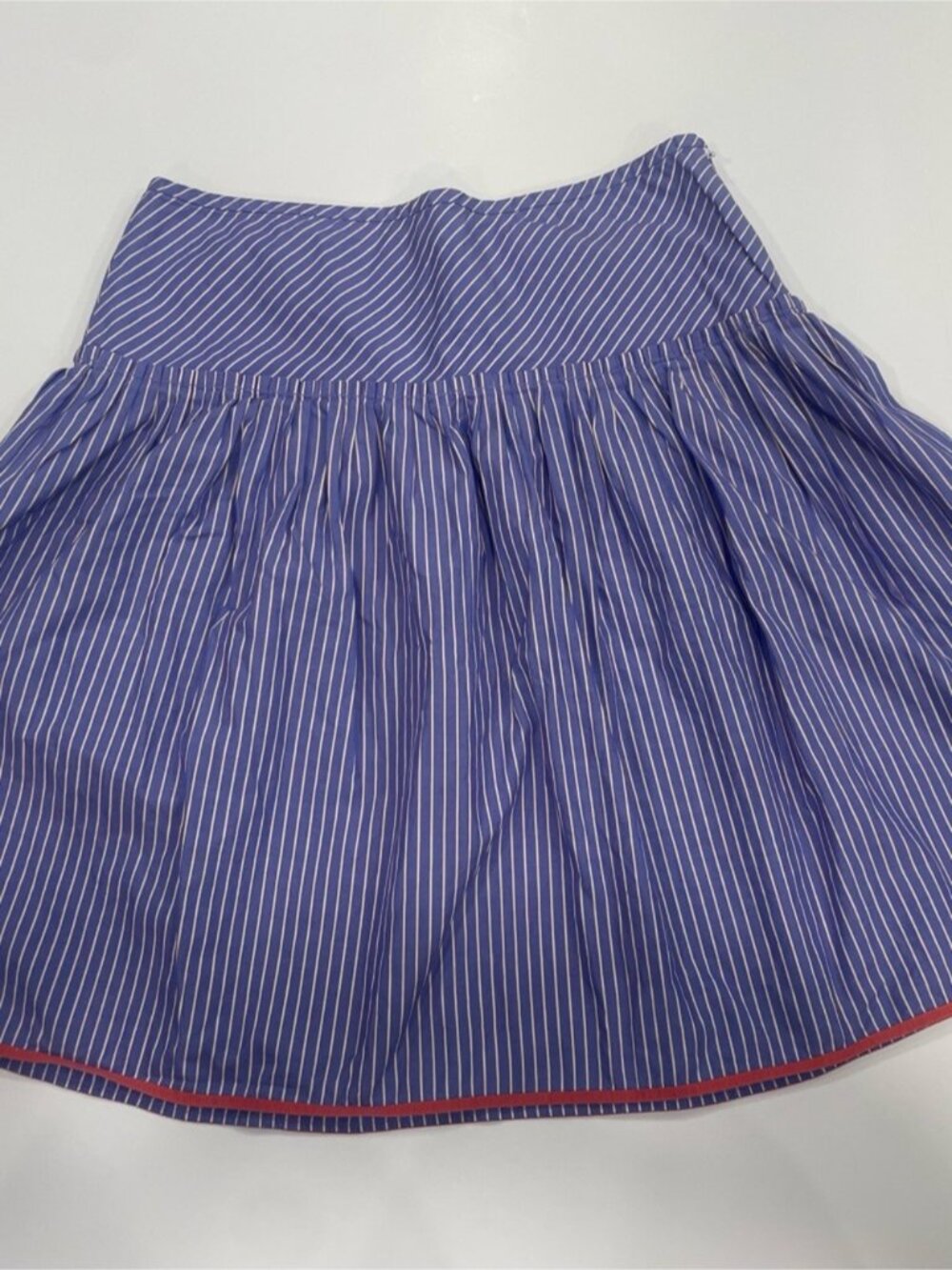 Blue and White Pinstripe Circle Skirt - Picture 2 of 4